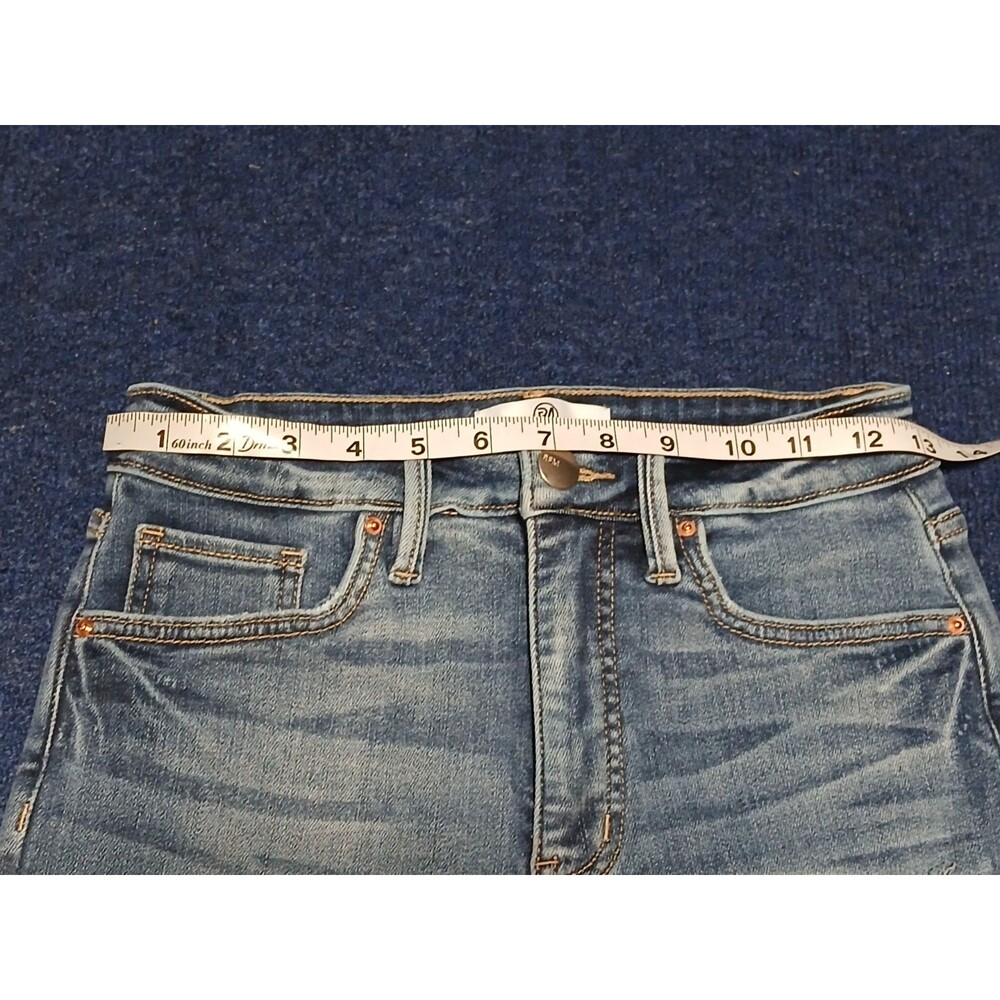 RFM LOS ANGELES Light Wash Distressed High Rise Flare Jeans 5 NWOT - Picture 9 of 11
